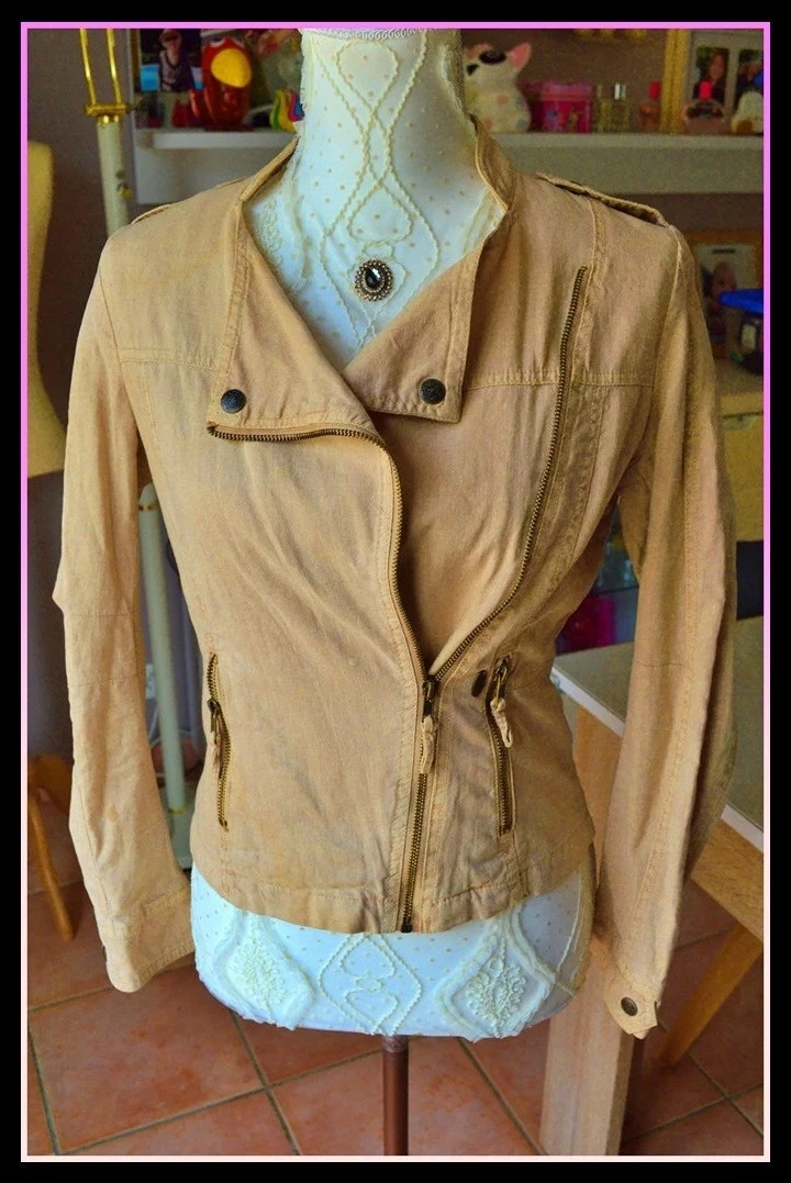 Veste Perfecto Kaporal – S – Beige – mélange lin et coton